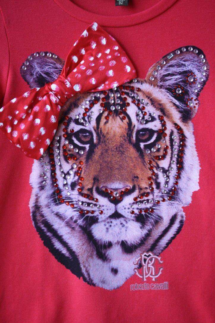 ROBERTO CAVALLI BABY PINK DIAMANTE TIGER AND BOW TOP 2 YEARS - Image 7