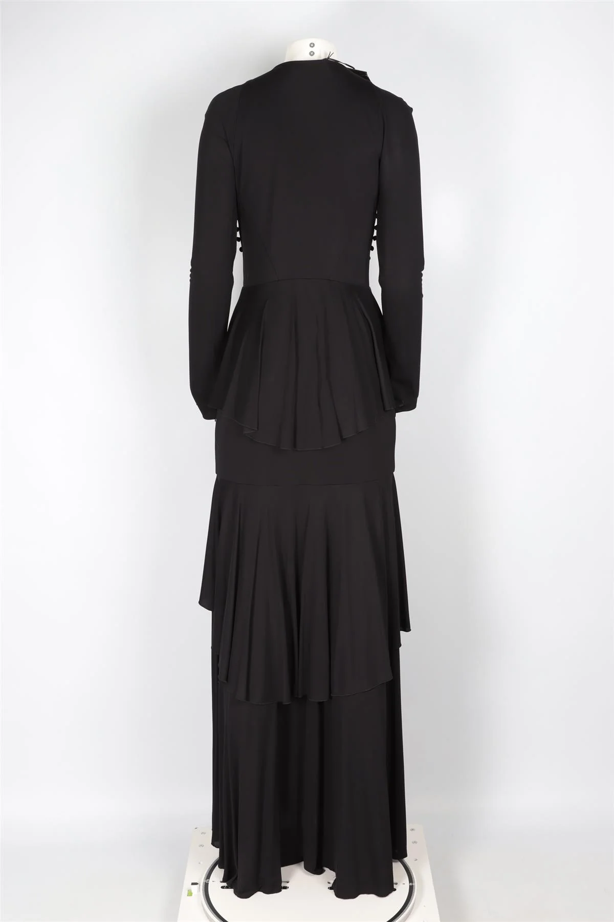 ROBERTO CAVALLI BLACK JERSEY MAXI DRESS IT 46 UK 14 - Image 4