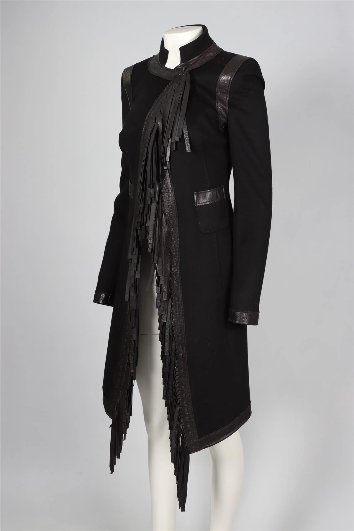 ROBERTO CAVALLI BLACK WOOL COAT IT 44 UK 12 - Image 3