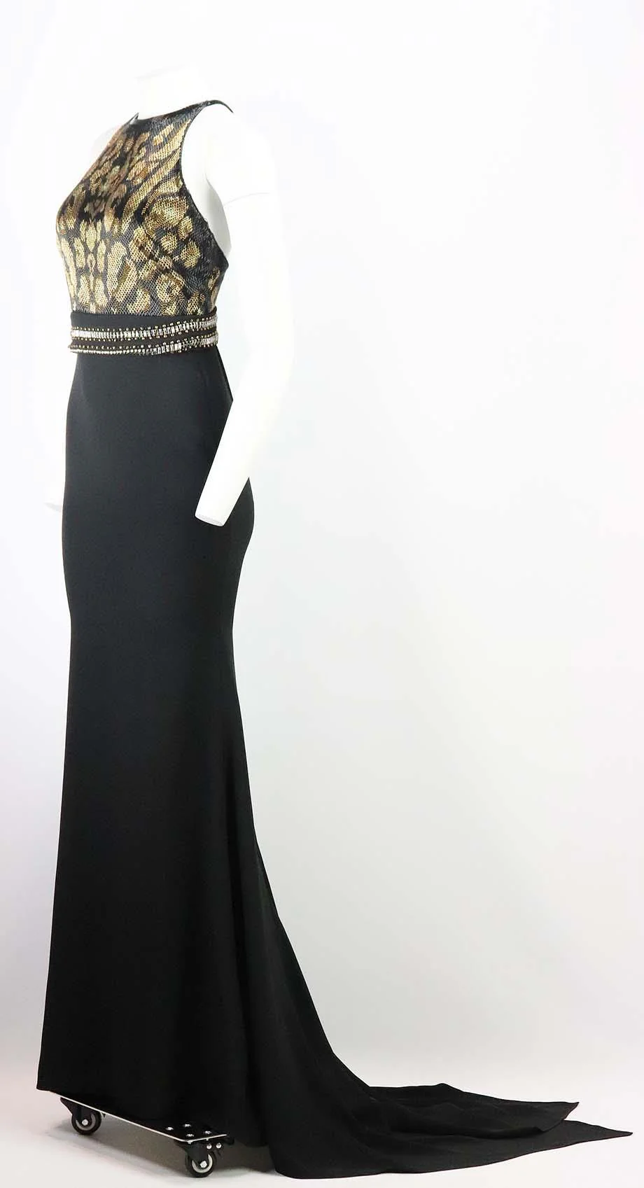 ROBERTO CAVALLI EMBELLISHED SILK BLEND CREPE GOWN IT 42 UK 10 - Image 3