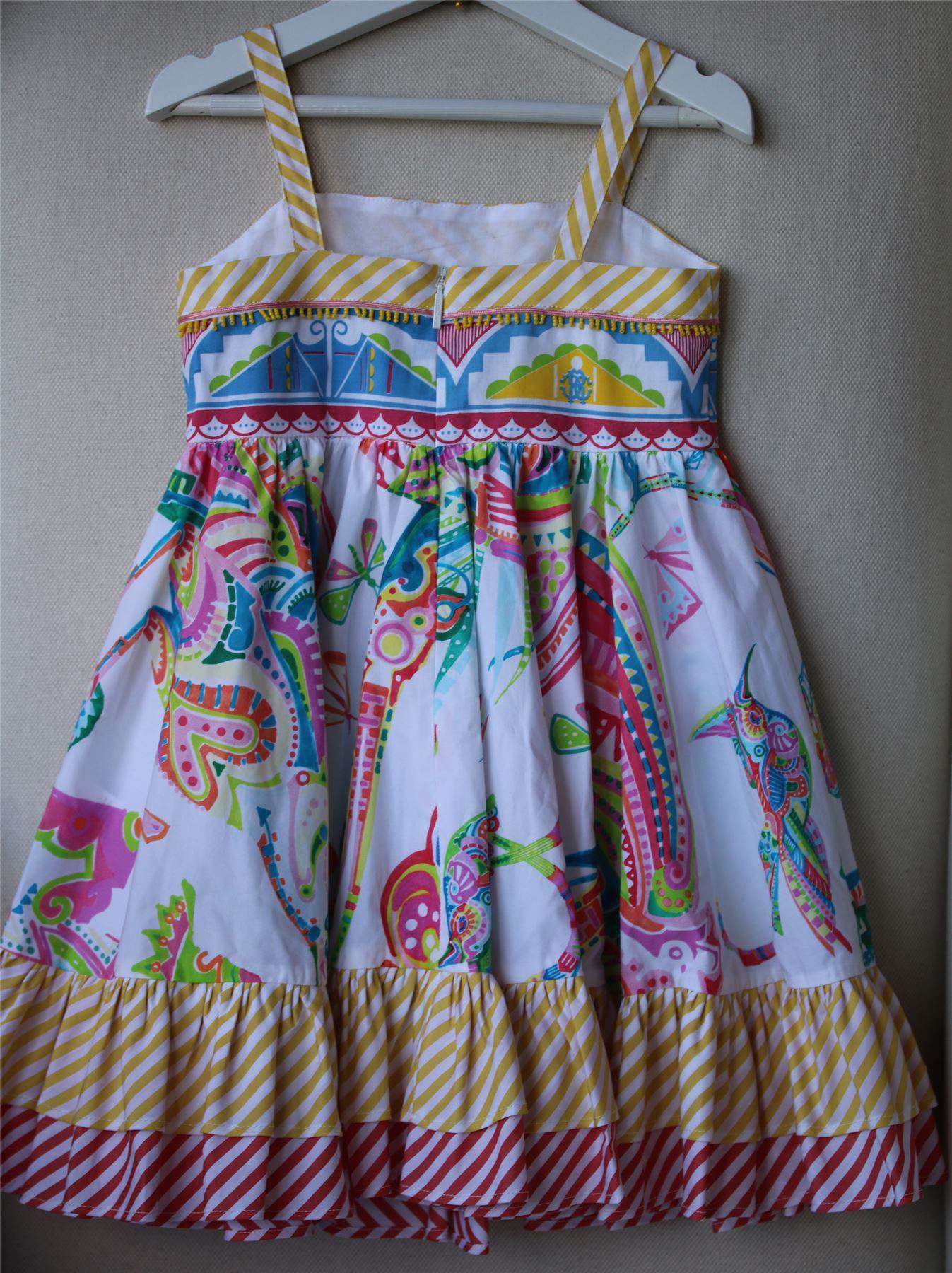 ROBERTO CAVALLI GIRLS COTTON COACHELLA BEADED DRESS 4 YEARS - Image 4