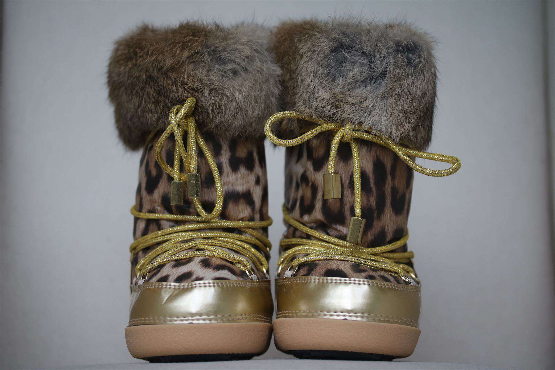 ROBERTO CAVALLI GIRLS GOLD JAGUAR PRINT SNOW BOOTS EU 26-28 UK 8.5-10 - Image 3