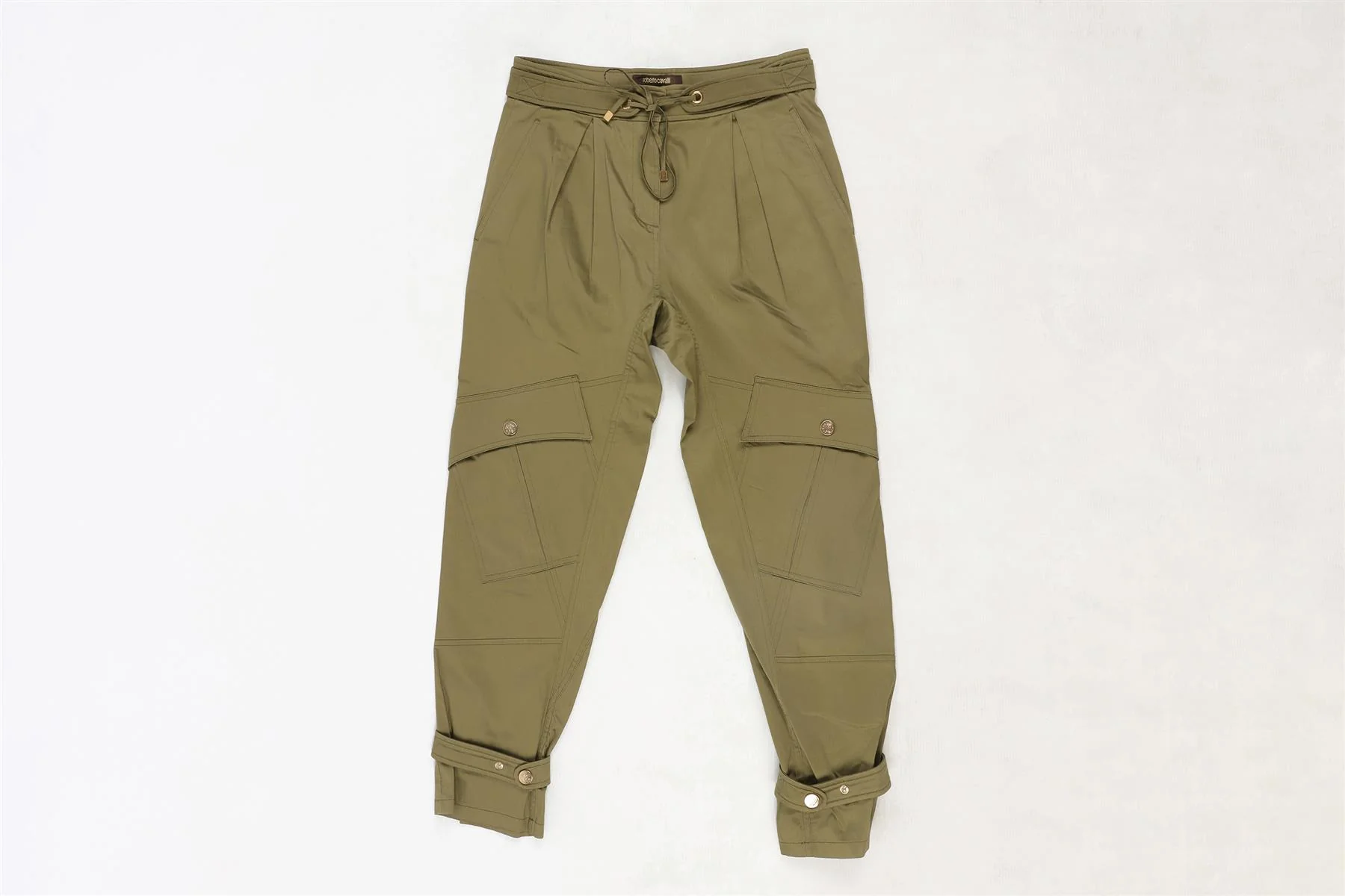 ROBERTO CAVALLI GREEN TAPERED PANTS IT 38 UK 6 - Image 2