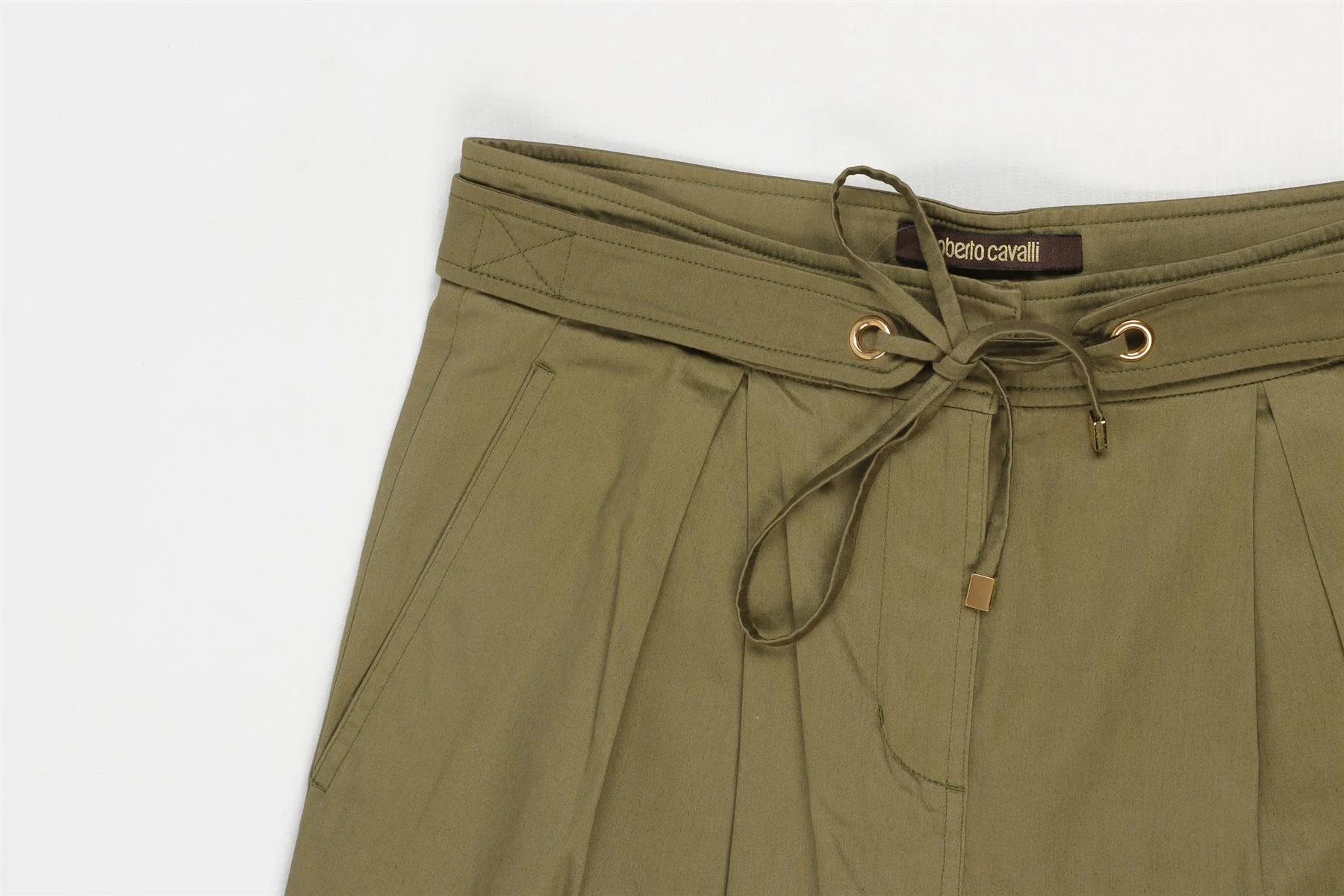 ROBERTO CAVALLI GREEN TAPERED PANTS IT 38 UK 6 - Image 3