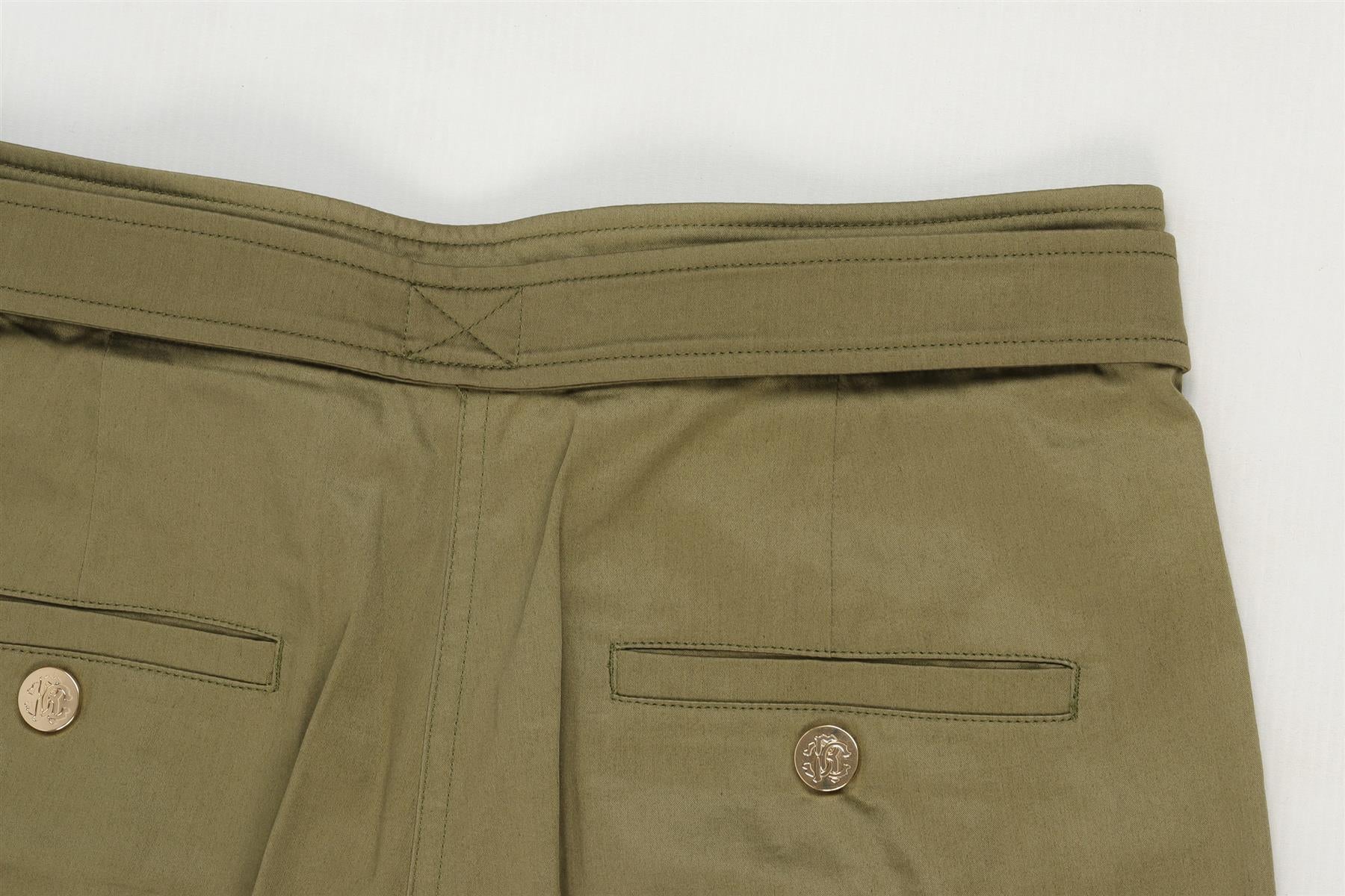 ROBERTO CAVALLI GREEN TAPERED PANTS IT 38 UK 6 - Image 5