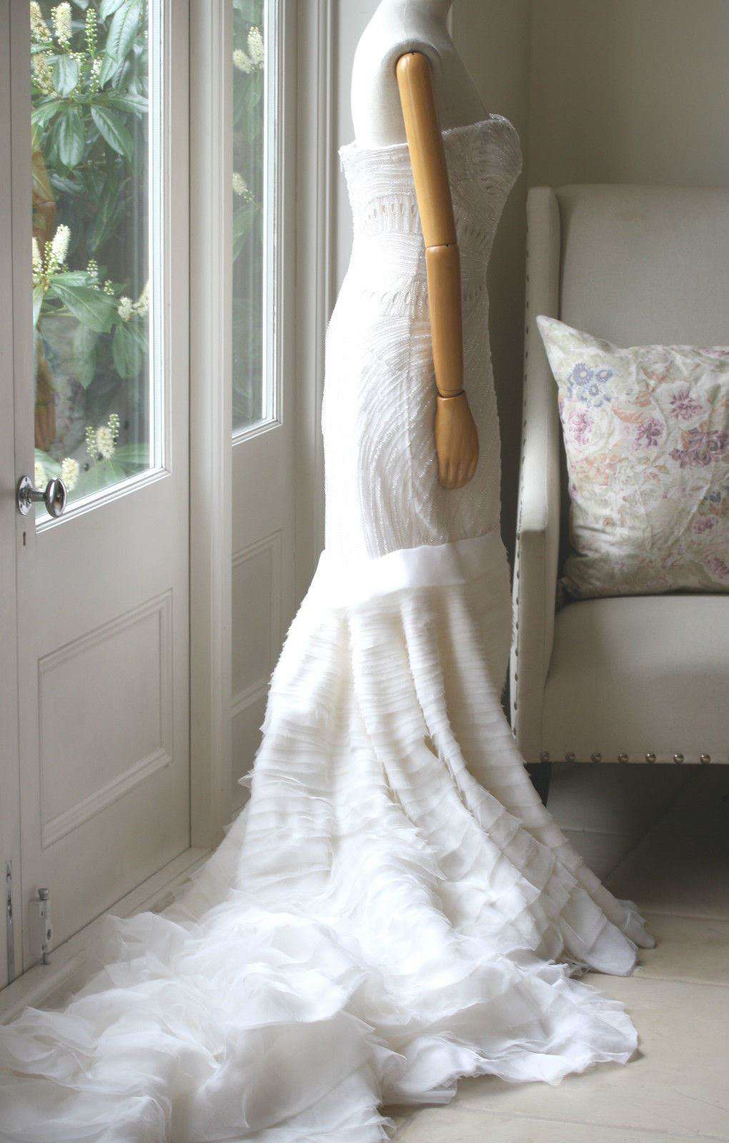 ROBERTO CAVALLI HAUTE COUTURE WEDDING RED CARPET DRESS BALL GOWN IT 42 UK 10 - Image 7