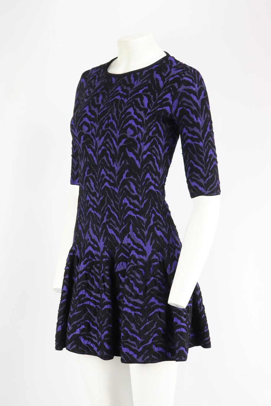 ROBERTO CAVALLI MATELASSÉ STRETCH KNIT MINI DRESS IT 40 UK 8 - Image 3