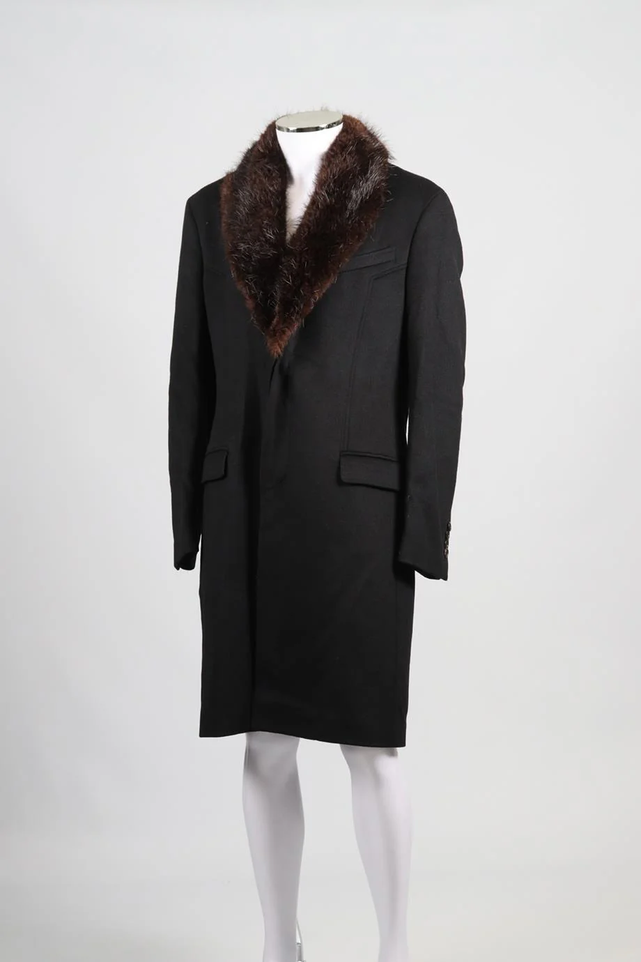 ROBERTO CAVALLI MEN'S BEAVER FUR AND WOOL BLEND COAT IT 52 UK/US CHEST 42 - Image 3