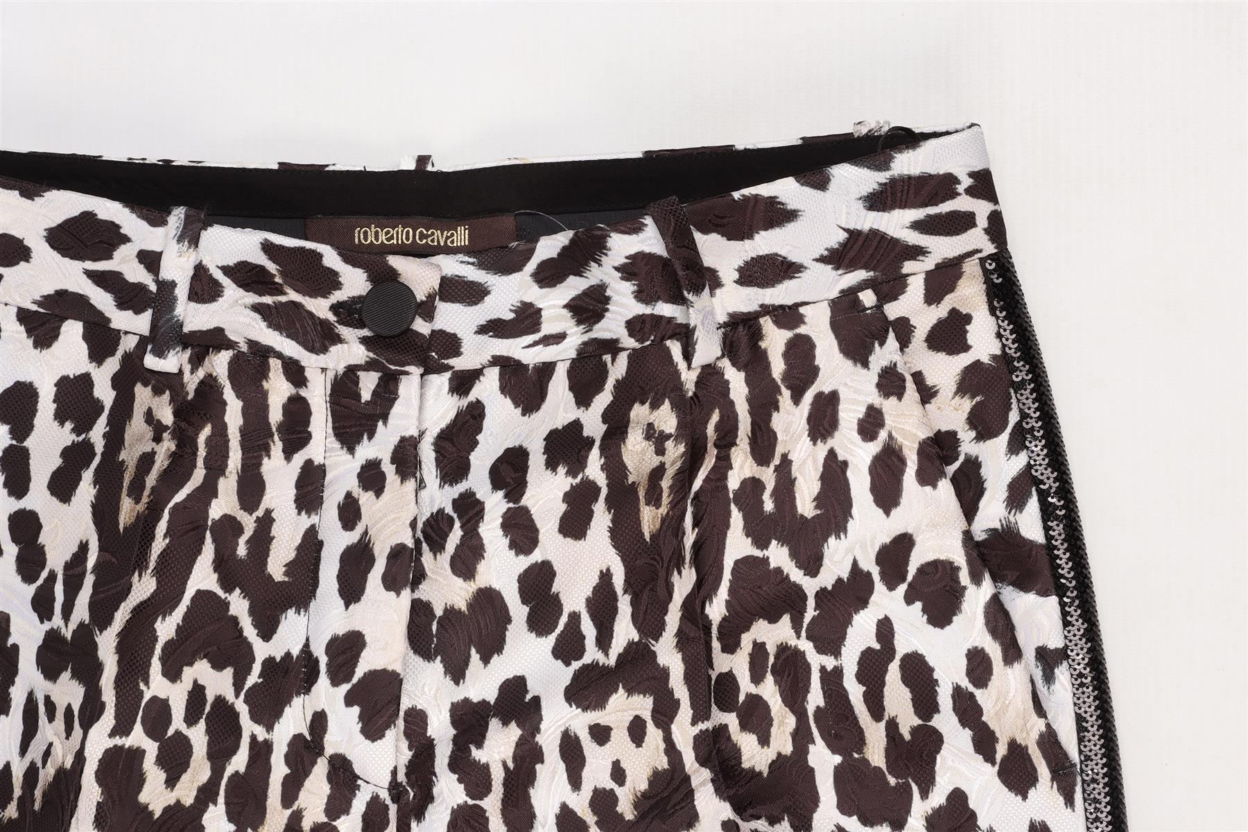 ROBERTO CAVALLI MULTI SATIN FLARED PANTS IT 38 UK 6 - Image 3