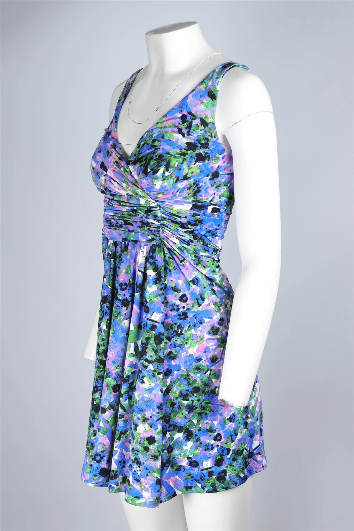 ROBERTO CAVALLI MULTI SILK MINI DRESS IT 38 UK 6 - Image 3