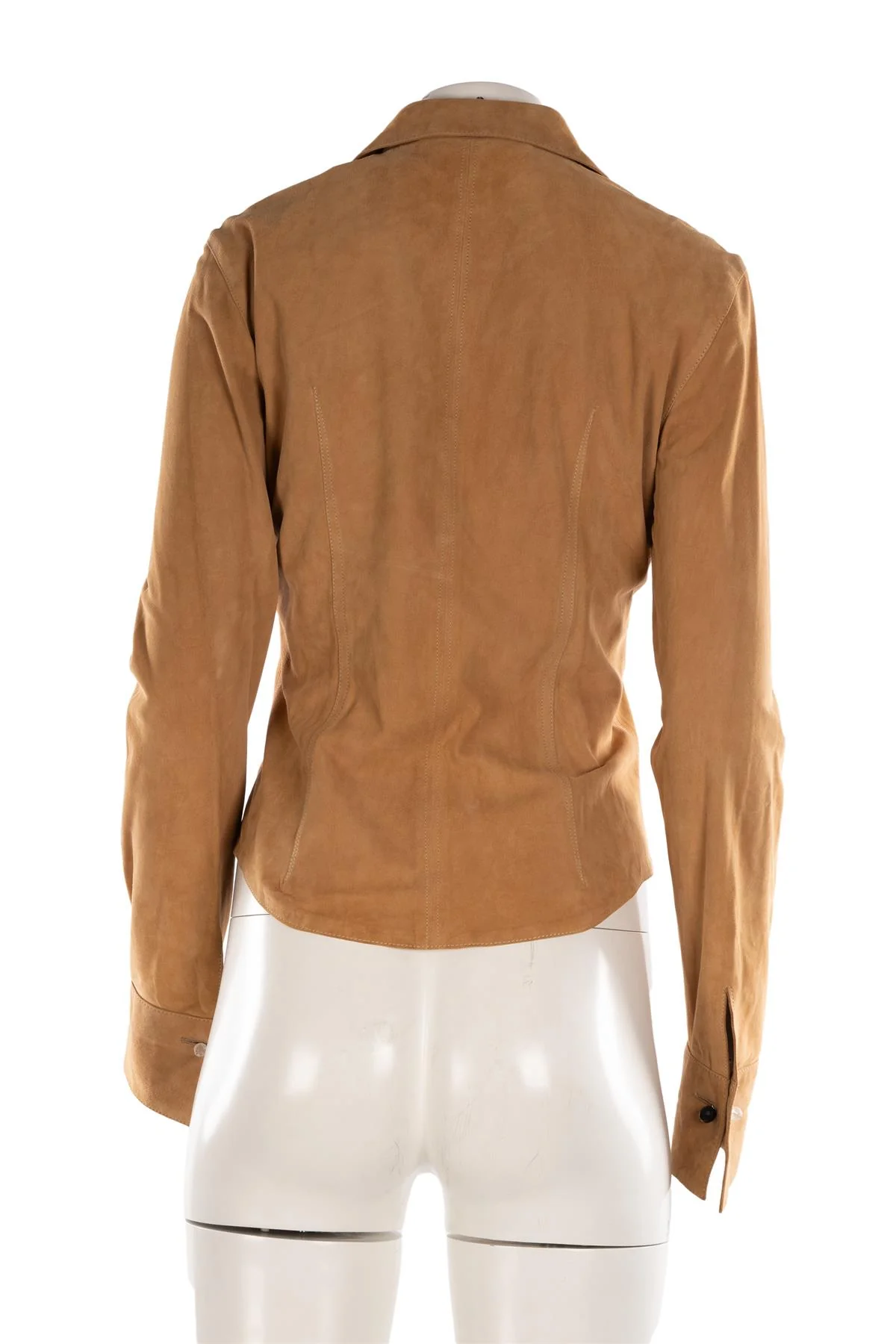 ROBERTO CAVALLI TAN VINTAGE SUEDE SHIRT MEDIUM - Image 4