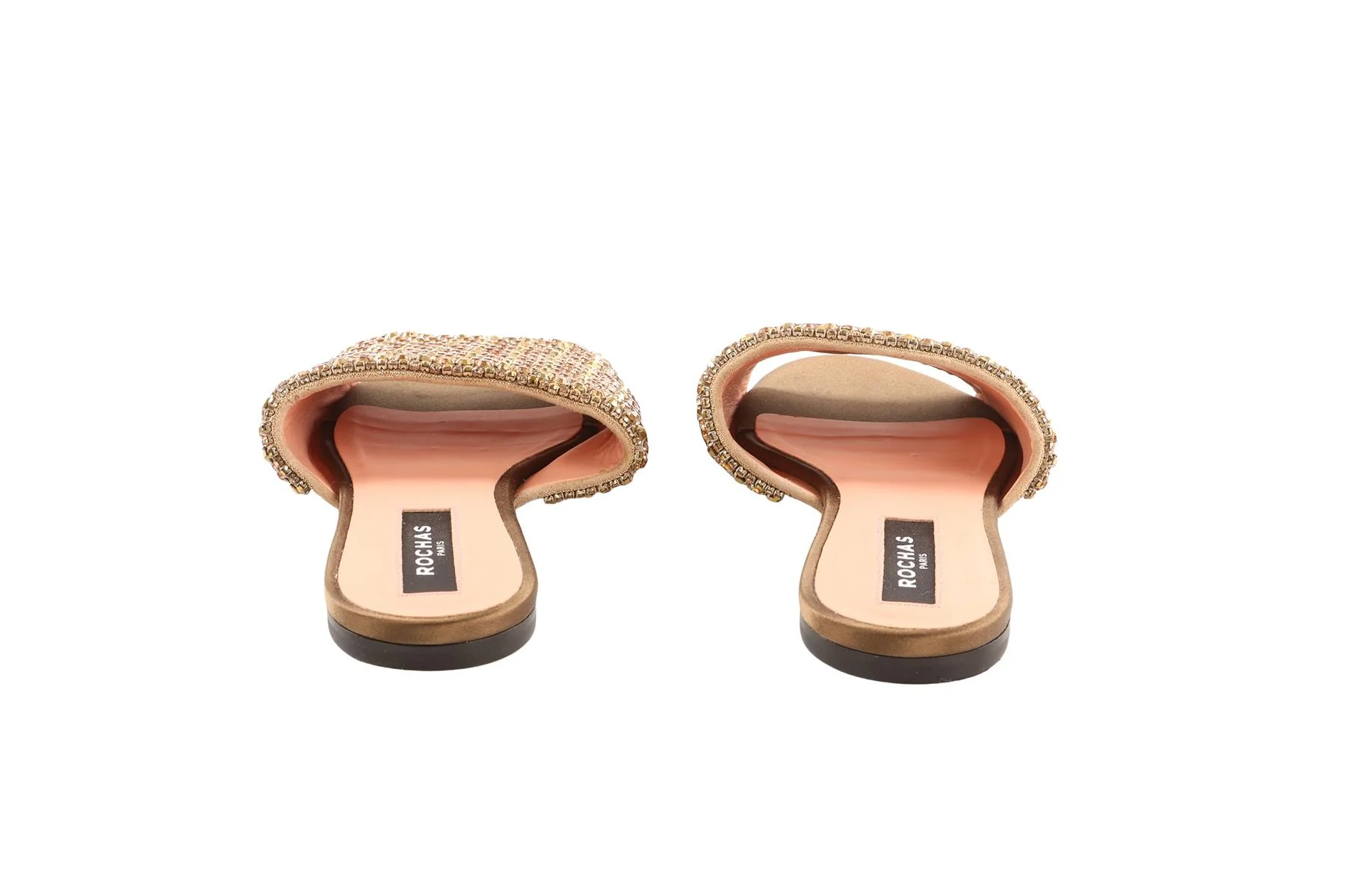 ROCHAS GOLD CRYSTAL AND SATIN SANDALS EU 37.5 UK 4.5 - Image 5