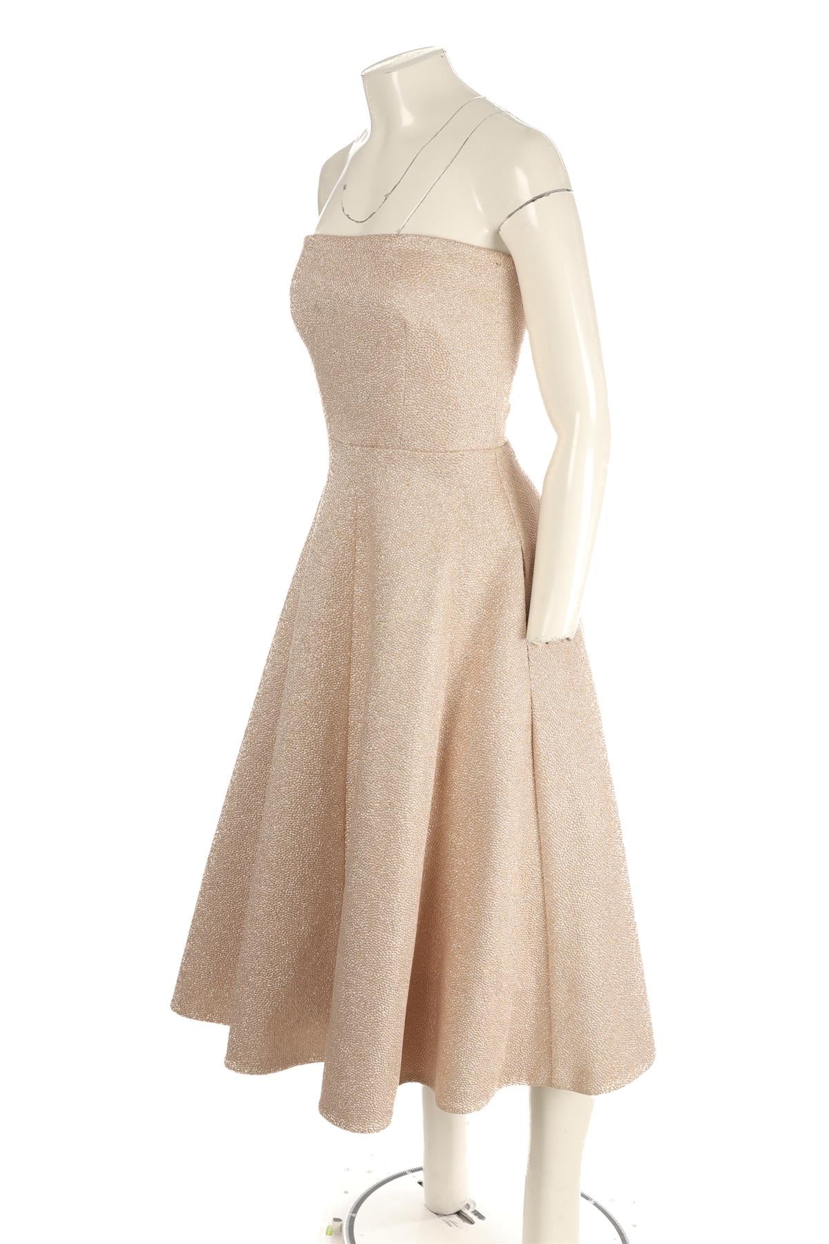 ROCHAS PINK JACQUARD MIDI DRESS UK 10 - Image 3