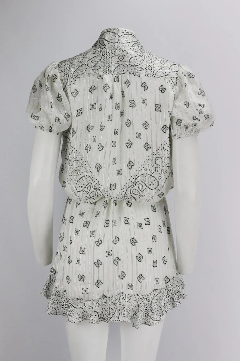 ROCOCO SAND WRAP EFFECT PRINTED SATIN MINI DRESS SMALL - Image 4