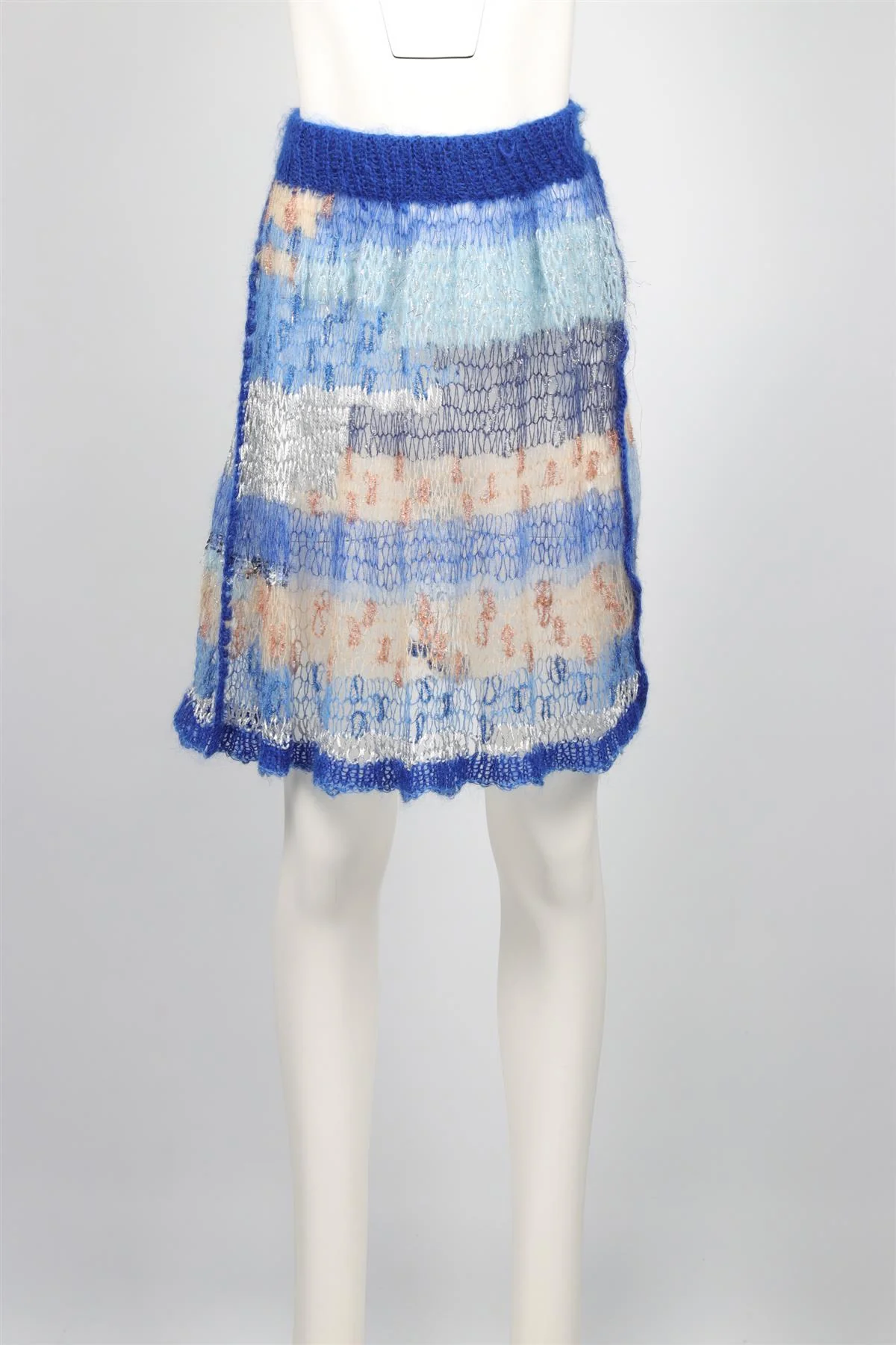 RODARTE BLUE WOOL BLEND SKIRT XSMALL - SMALL - Image 2