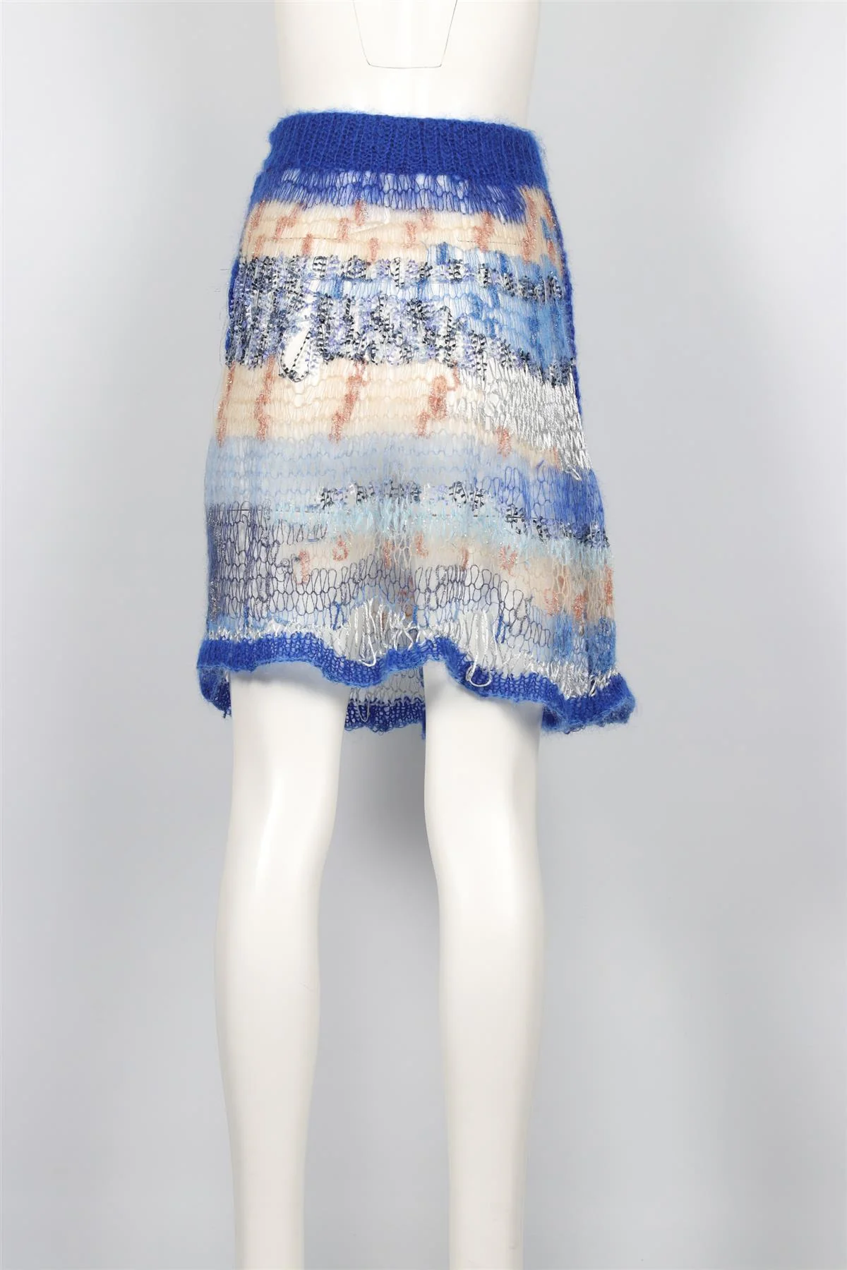 RODARTE BLUE WOOL BLEND SKIRT XSMALL - SMALL - Image 4