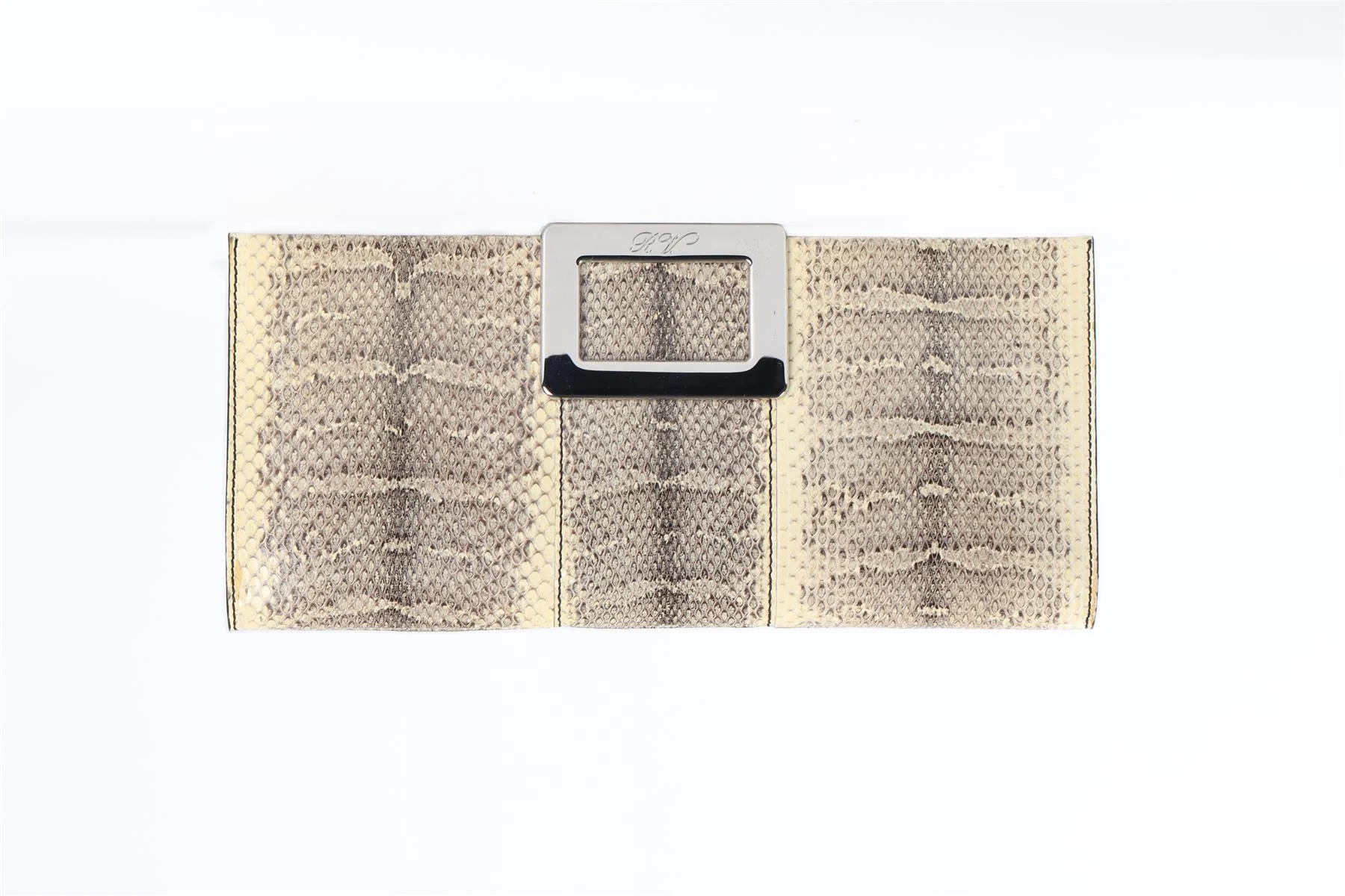 ROGER VIVIER BEIGE BELLE SNAKESKIN CLUTCH - Image 2