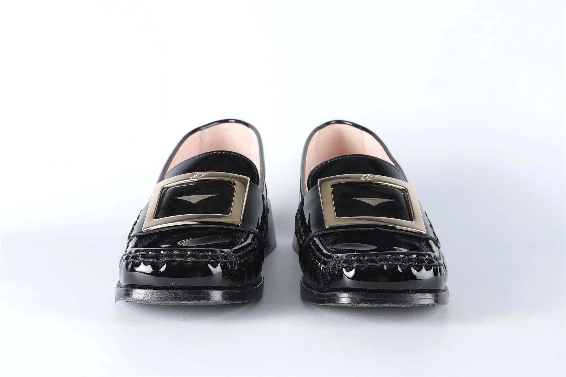 ROGER VIVIER BLACK PATENT LEATHER LOAFERS EU 38 UK 5 US 8 - Image 3