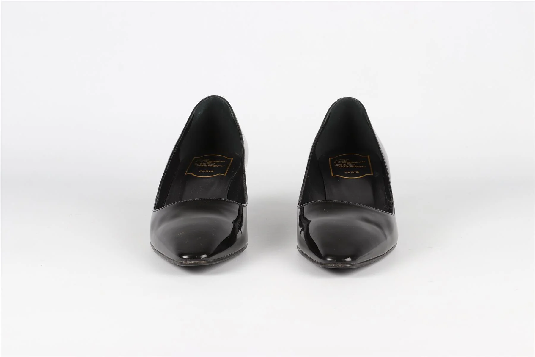 ROGER VIVIER BLACK PATENT LEATHER PUMPS EU 37.5 UK 4.5 US 7.5 - Image 3