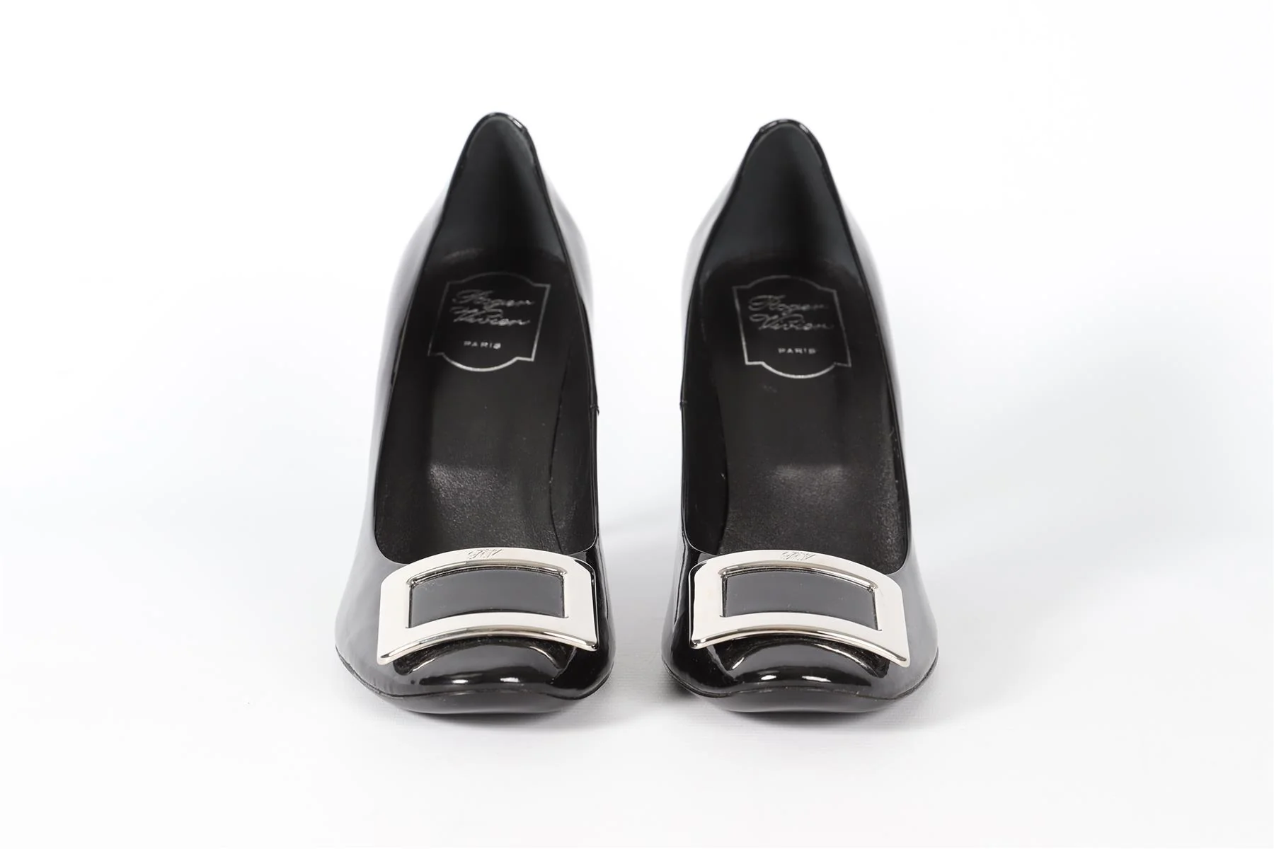 ROGER VIVIER BLACK PATENT LEATHER PUMPS EU 40 UK 7 US 10 - Image 3