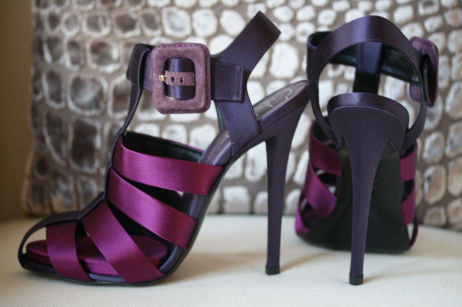 ROGER VIVIER PURPLE SATIN STRAPPED HEELS EU 40 UK 7 - Image 11
