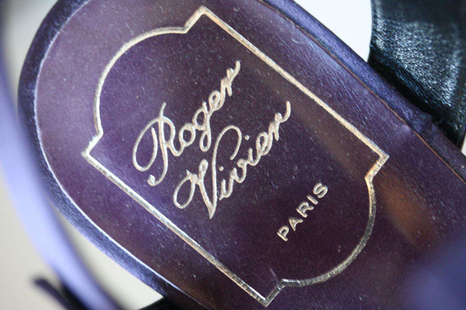 ROGER VIVIER PURPLE SATIN STRAPPED HEELS EU 40 UK 7 - Image 3