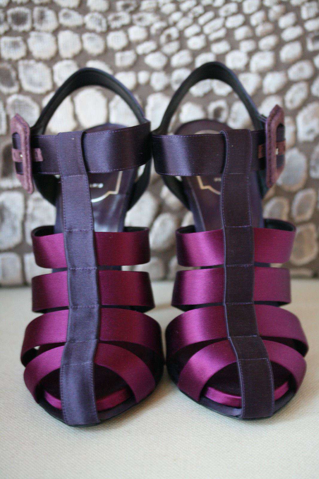 ROGER VIVIER PURPLE SATIN STRAPPED HEELS EU 40 UK 7 - Image 7