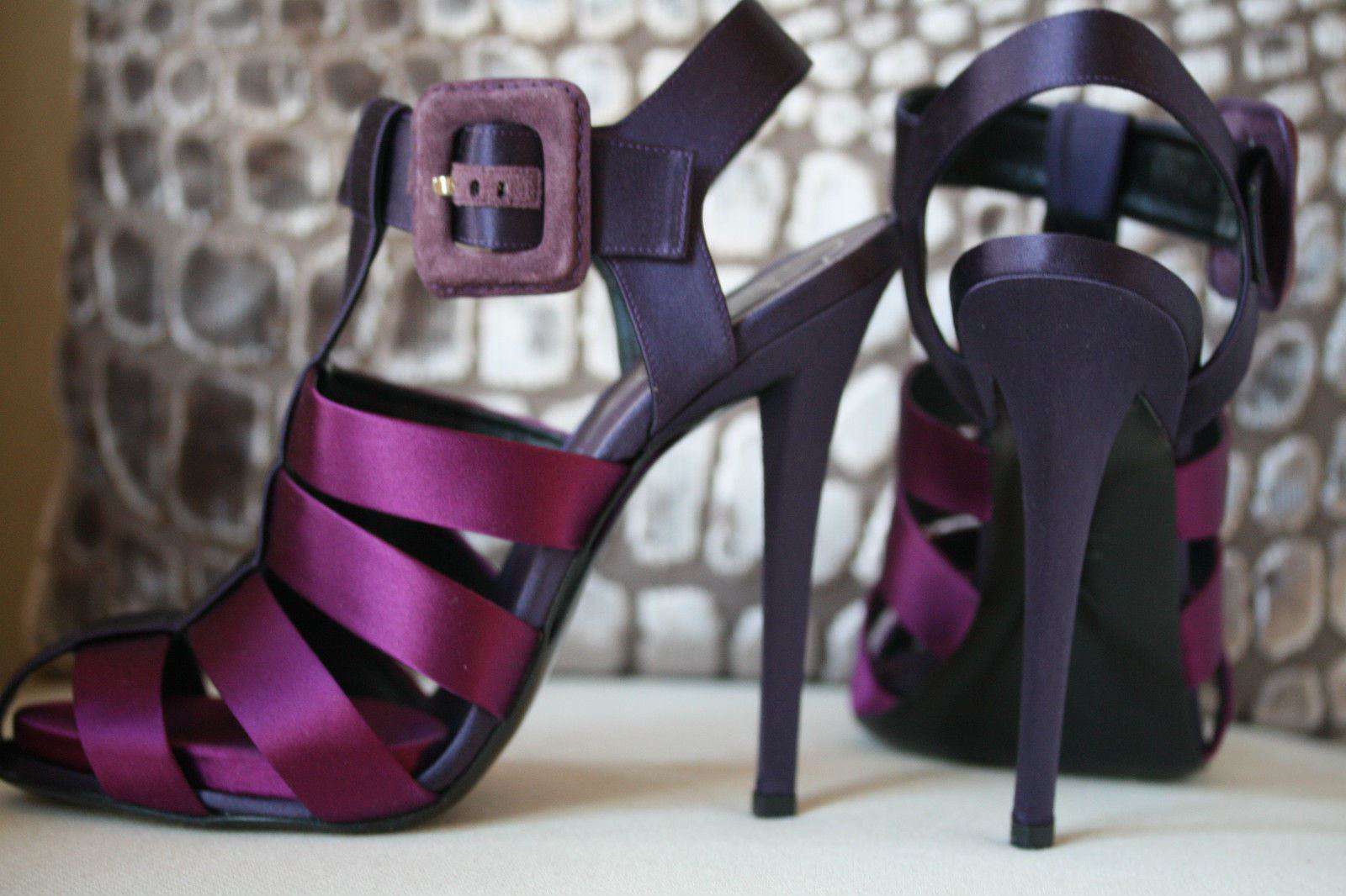 ROGER VIVIER PURPLE SATIN STRAPPED HEELS EU 40 UK 7 - Image 8