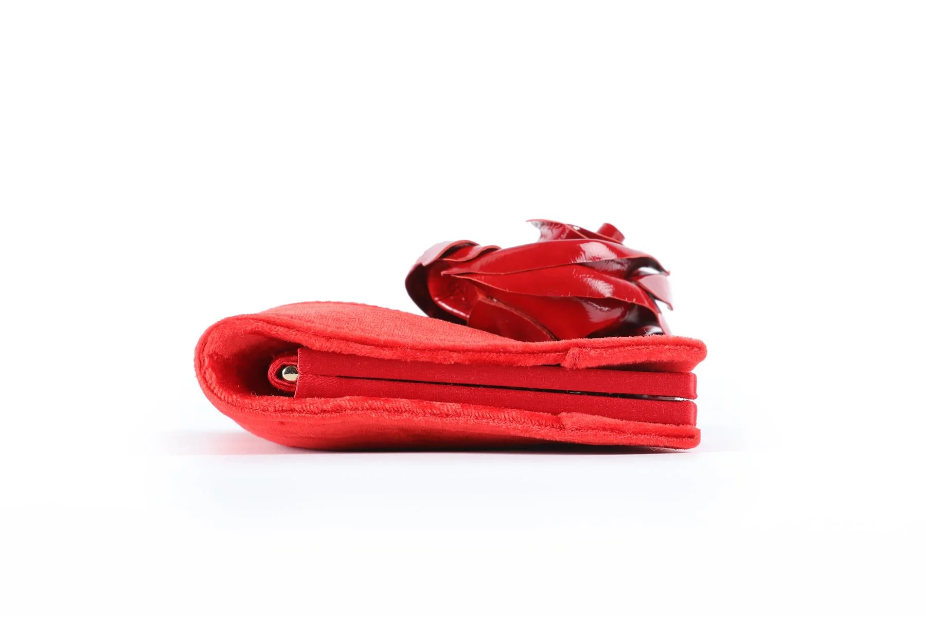 ROGER VIVIER RED MINI VELVET CLUTCH - Image 4