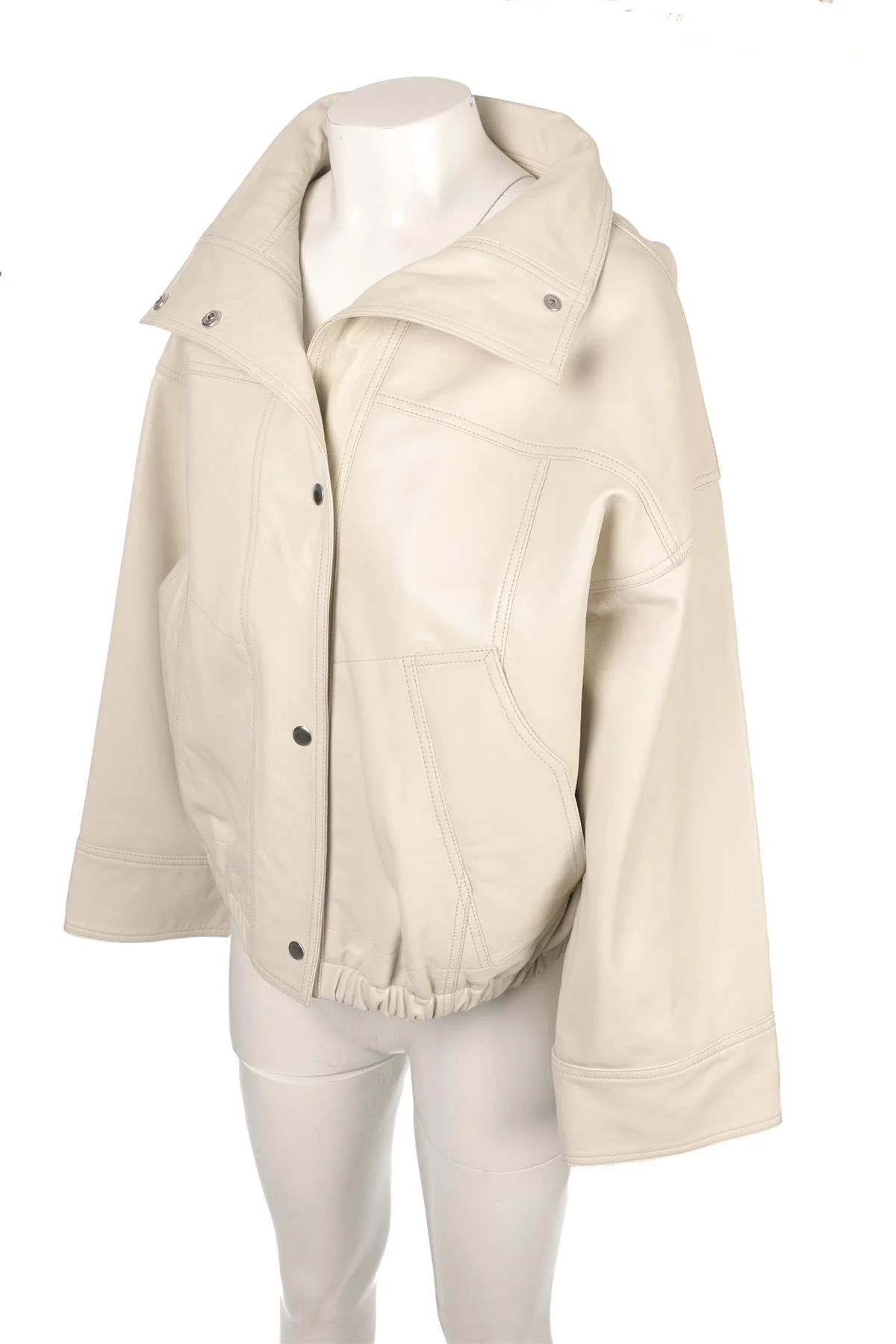 RÓHE ECRU LEATHER JACKET FR 36 UK 8 - Image 3