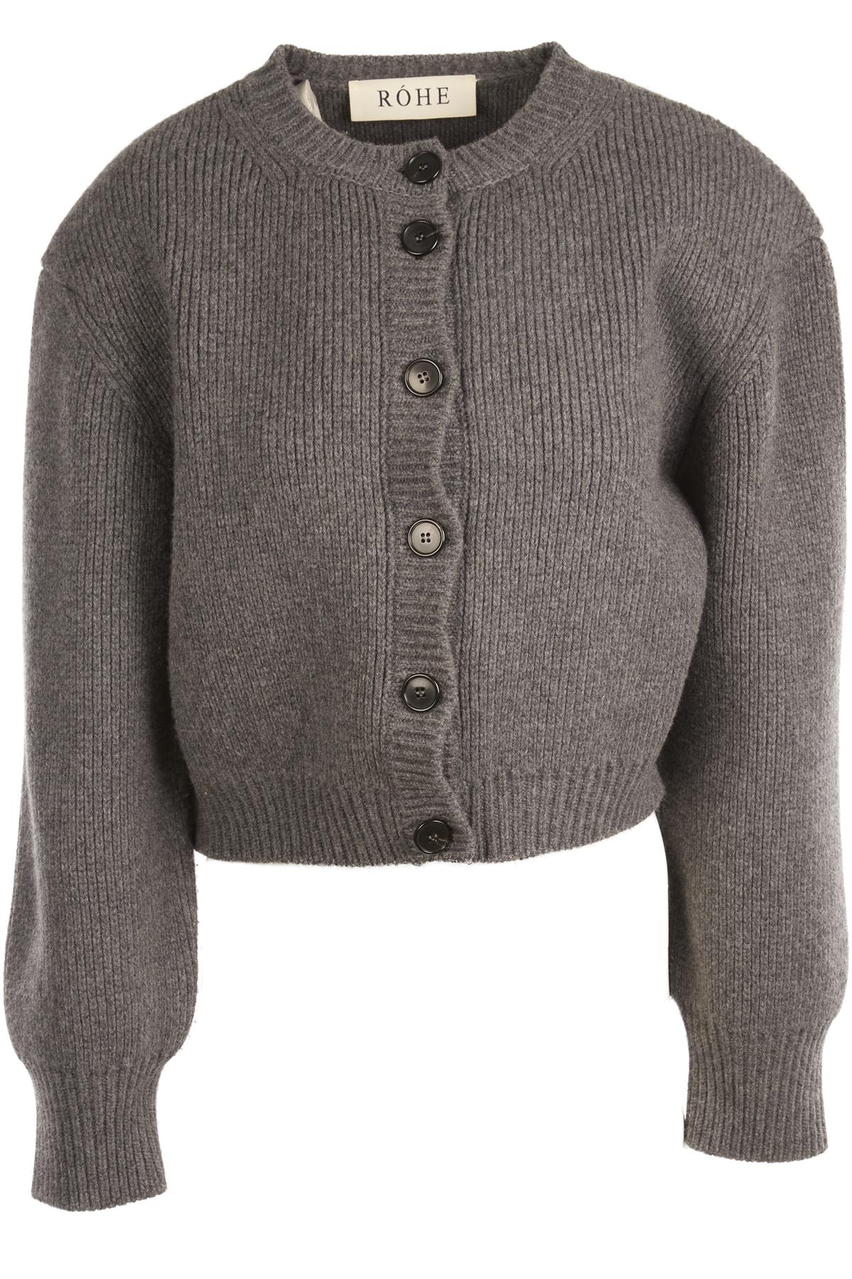 RÓHE GREY WOOL CARDIGAN FR 36 UK 8