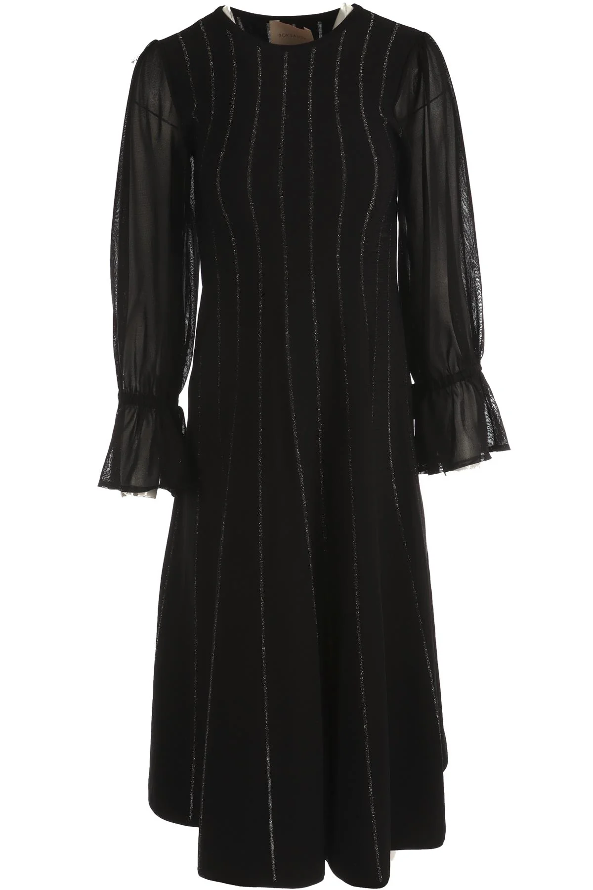 ROKSANDA BLACK KNIT MIDI DRESS SMALL