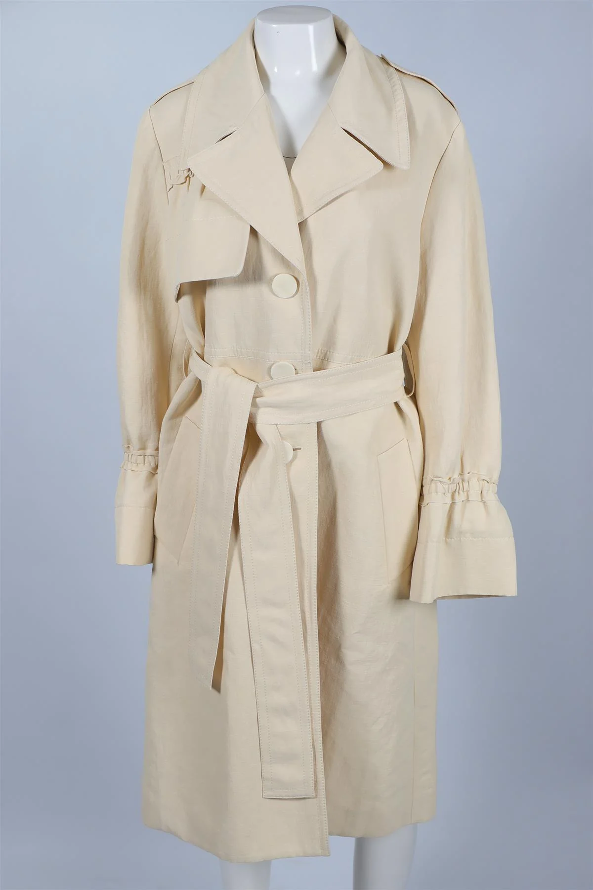 ROKSANDA CREAM COTTON TRENCH COAT SMALL - Image 2