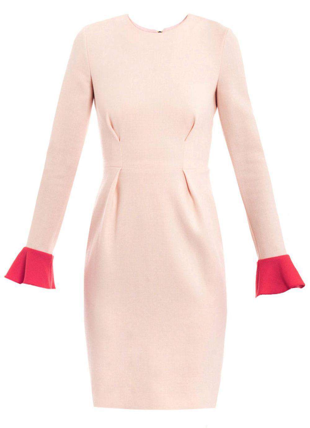 ROKSANDA ILINCIC IZUMI TWO TONE WOOL CREPE DRESS UK 14