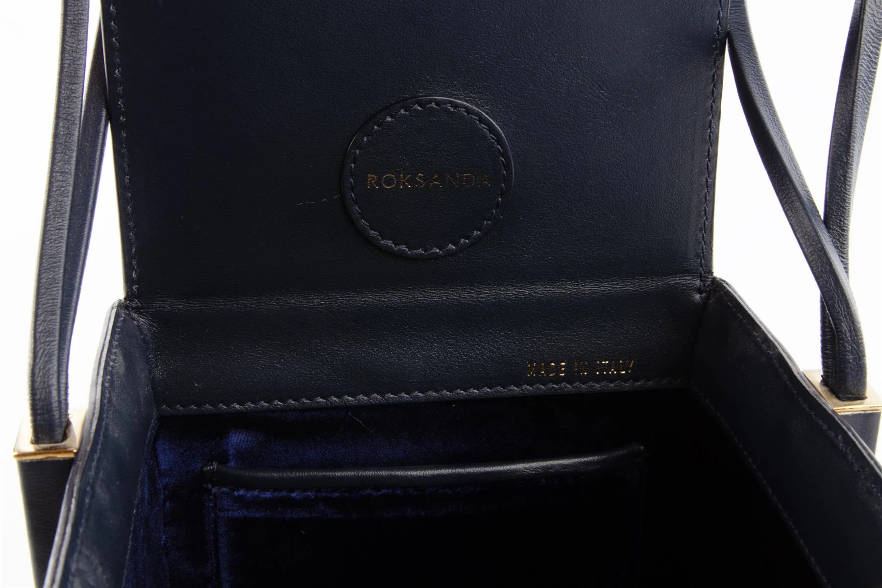 ROKSANDA NAVY BOX LEATHER CLUTCH - Image 9