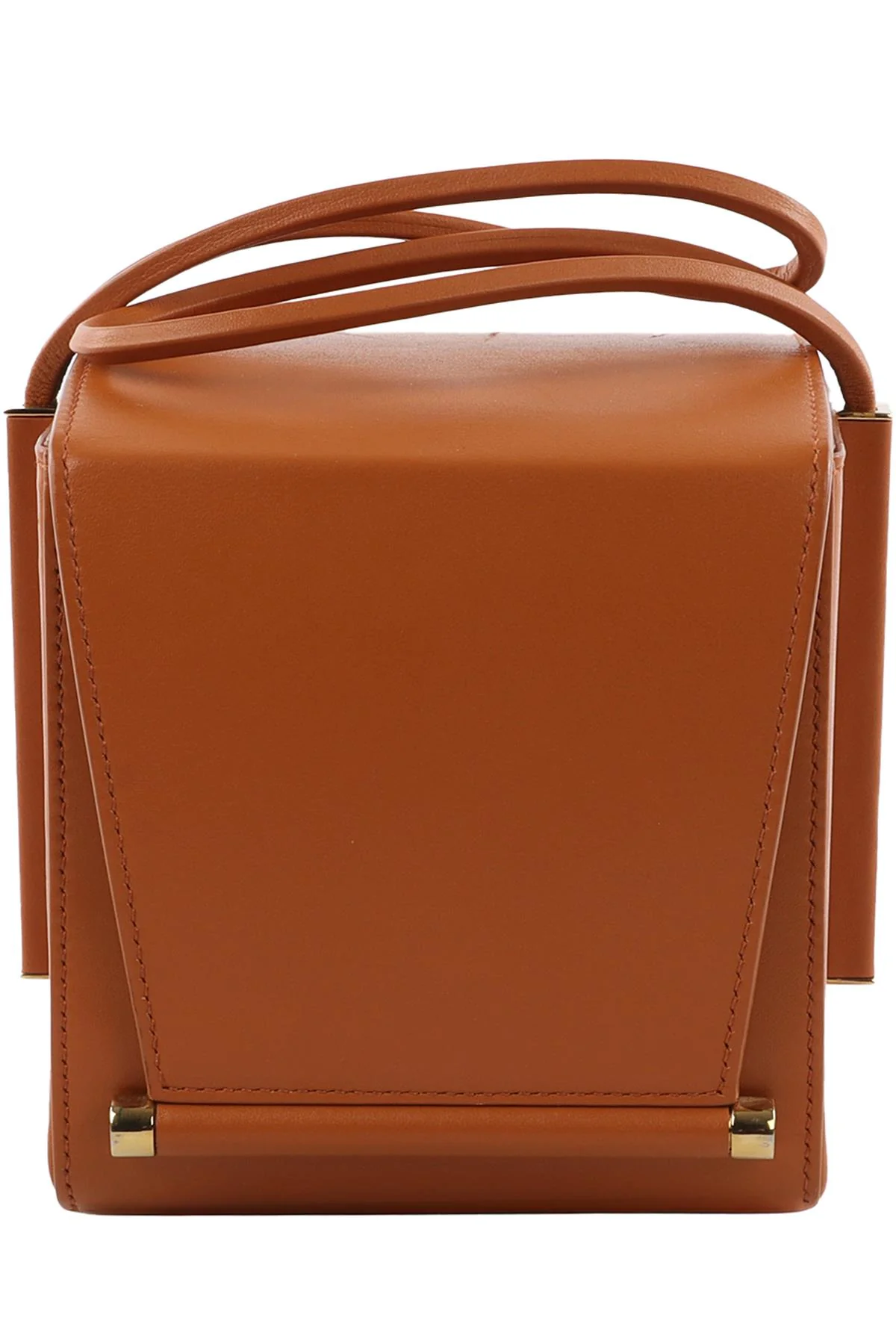 ROKSANDA TAN BOX LEATHER CLUTCH