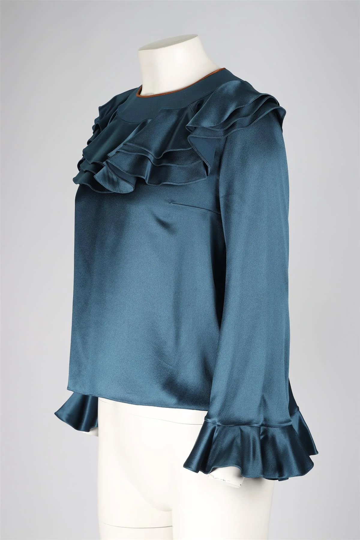 ROKSANDRA BLUE SILK TOP UK 10 - Image 3