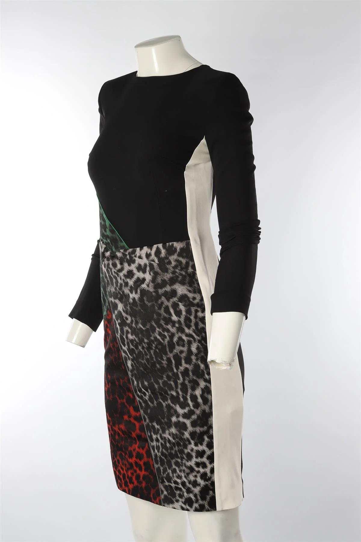 ROLAND MOURET BLACK CREPE MIDI DRESS UK 10 - Image 3