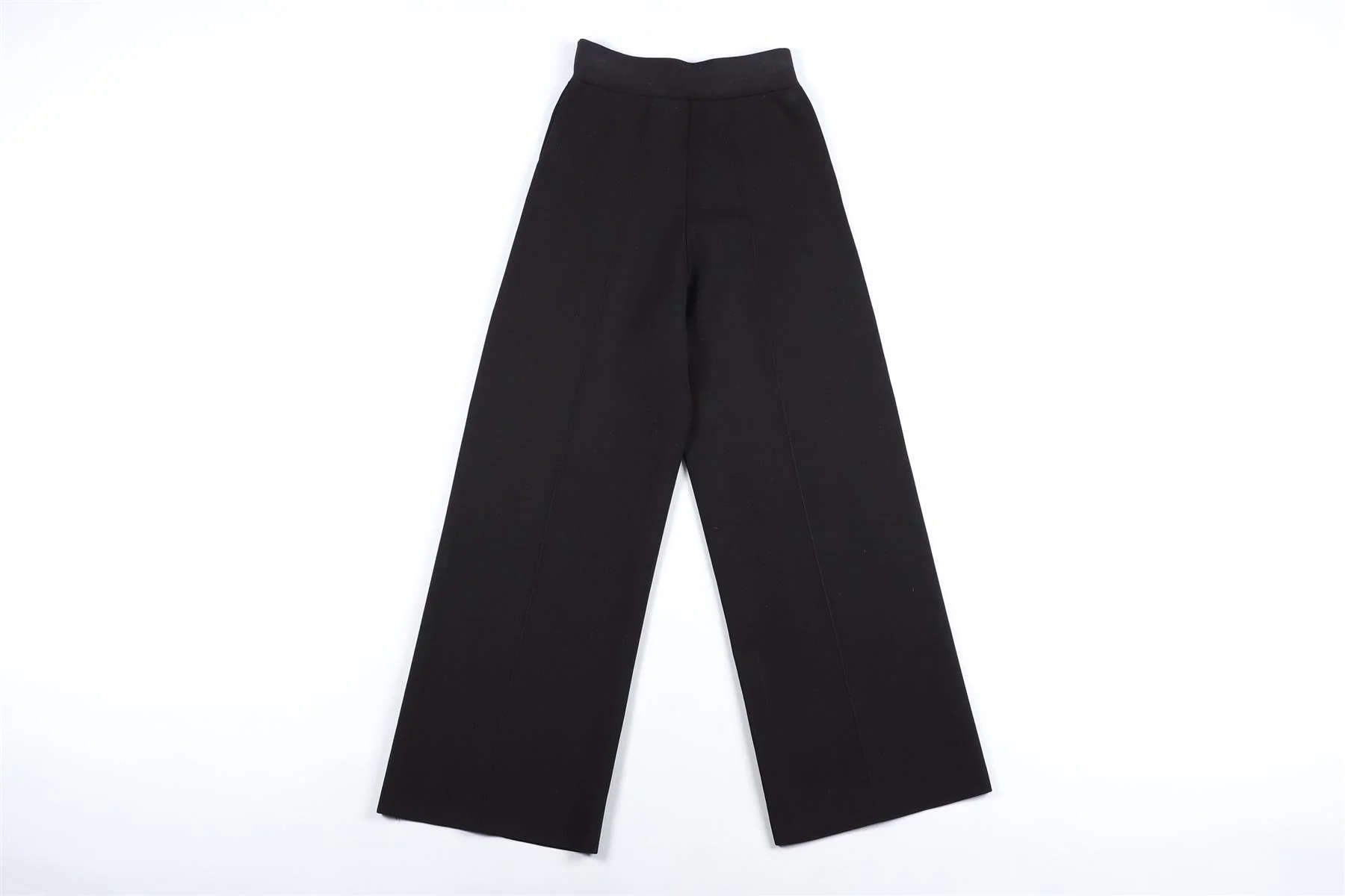 ROLAND MOURET BLACK KNIT WIDE LEG PANTS XSMALL - Image 4