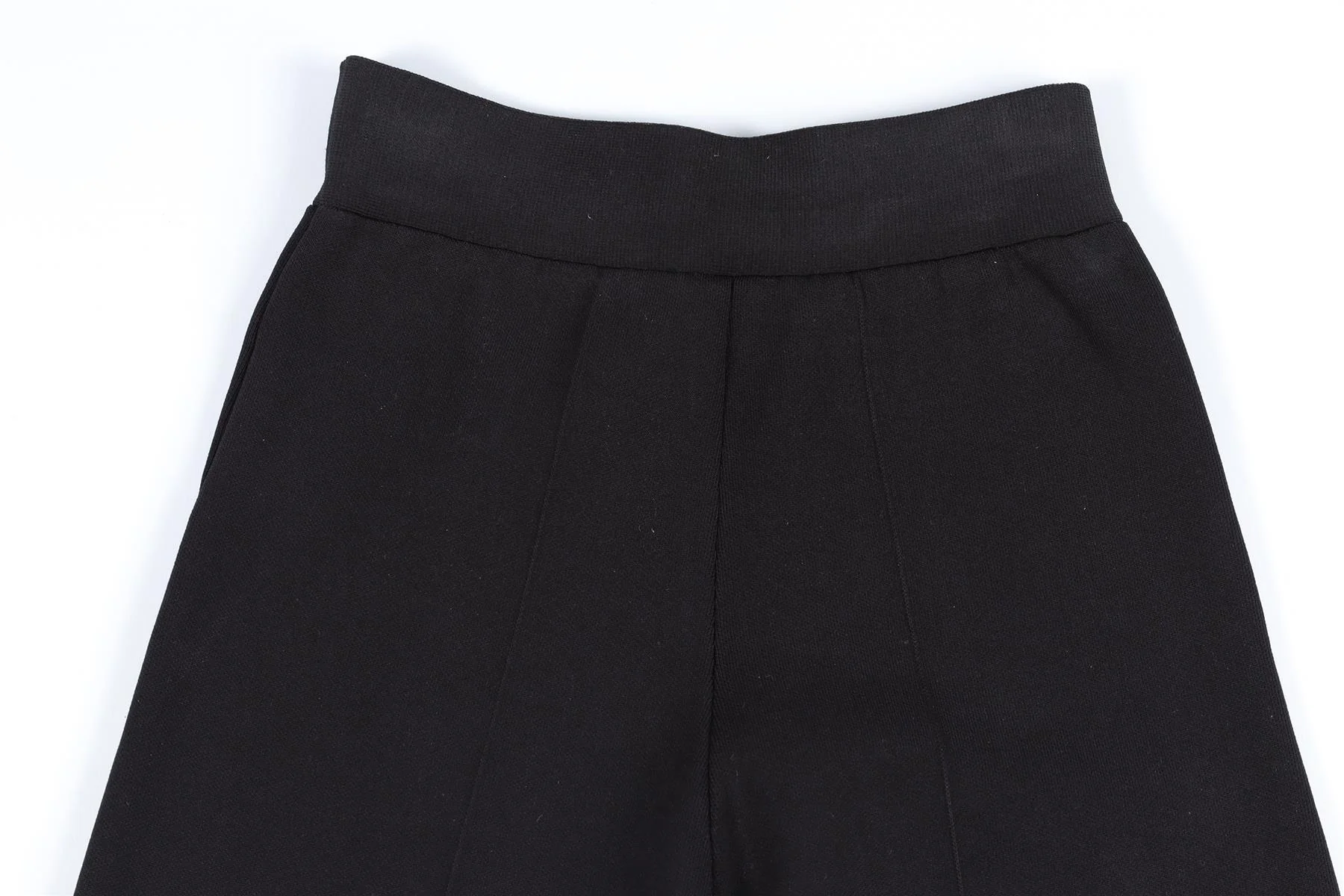ROLAND MOURET BLACK KNIT WIDE LEG PANTS XSMALL - Image 5