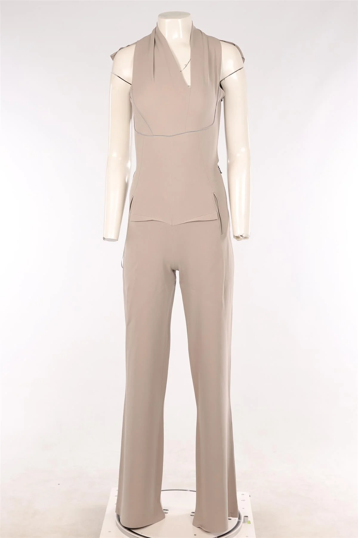 ROLAND MOURET GREY CREPE JUMPSUIT UK 10 - Image 2
