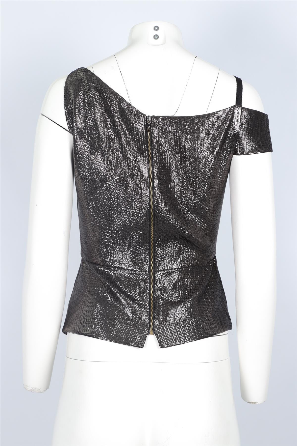 ROLAND MOURET GREY SILK TOP UK 10 - Image 4