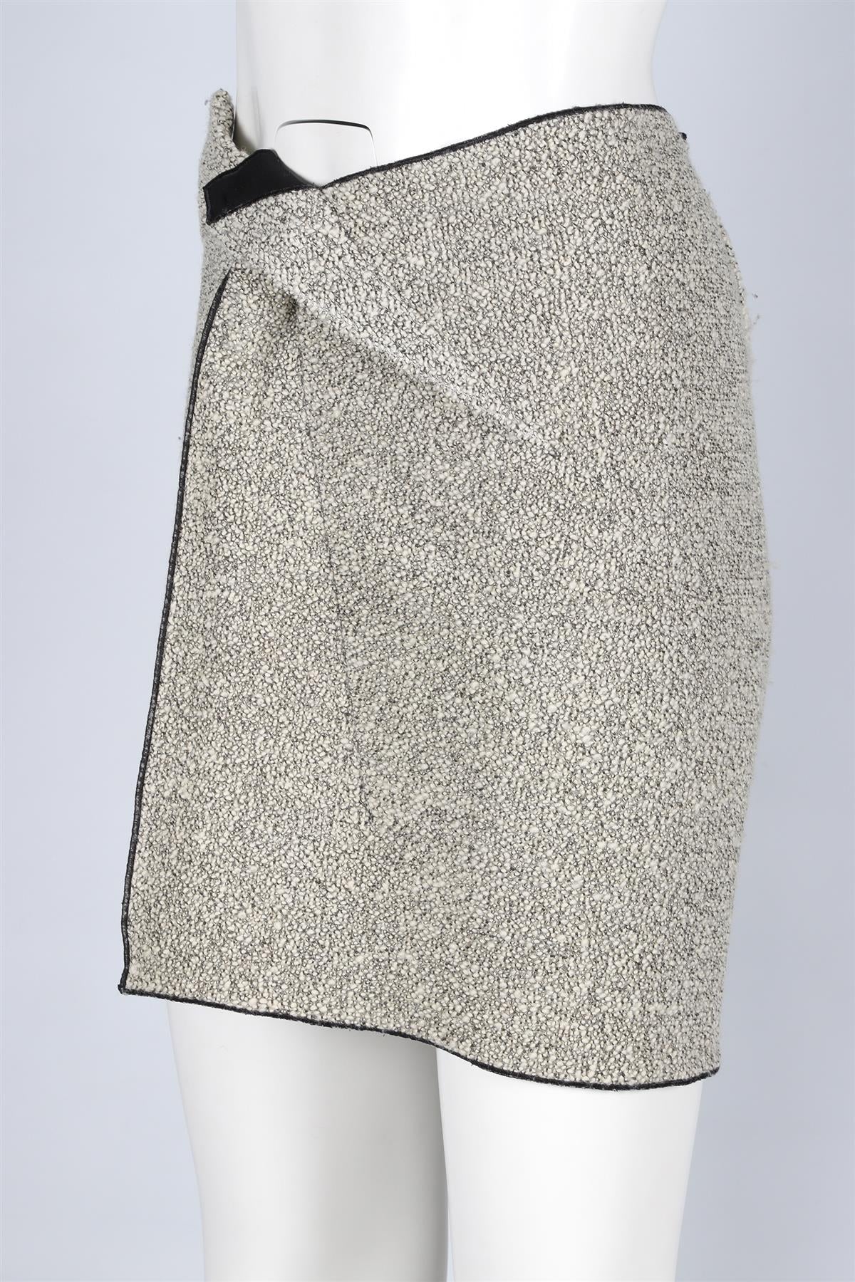 ROLAND MOURET GREY WOOL MINI SKIRT US 4 UK 8 - Image 3