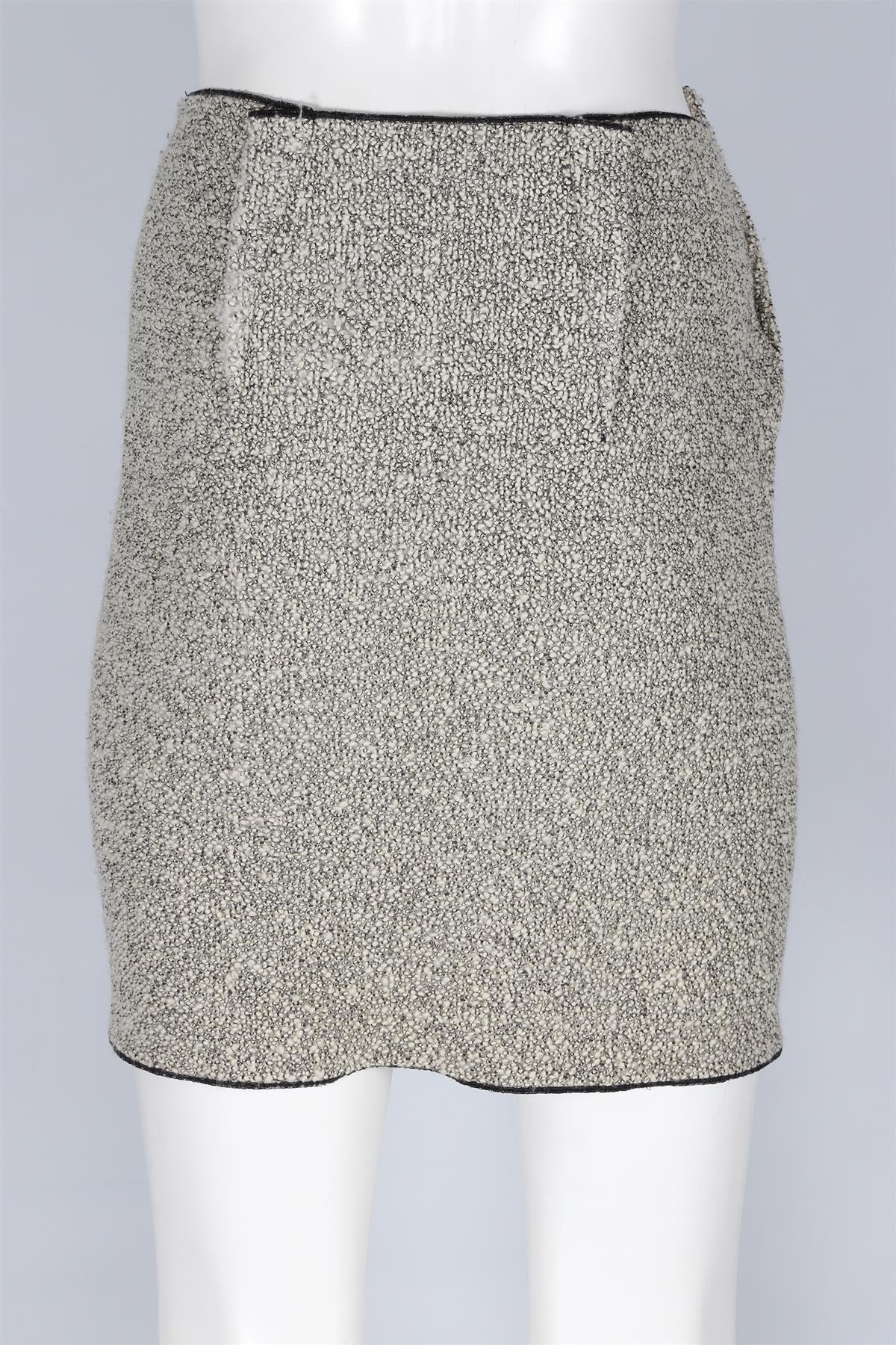 ROLAND MOURET GREY WOOL MINI SKIRT US 4 UK 8 - Image 4