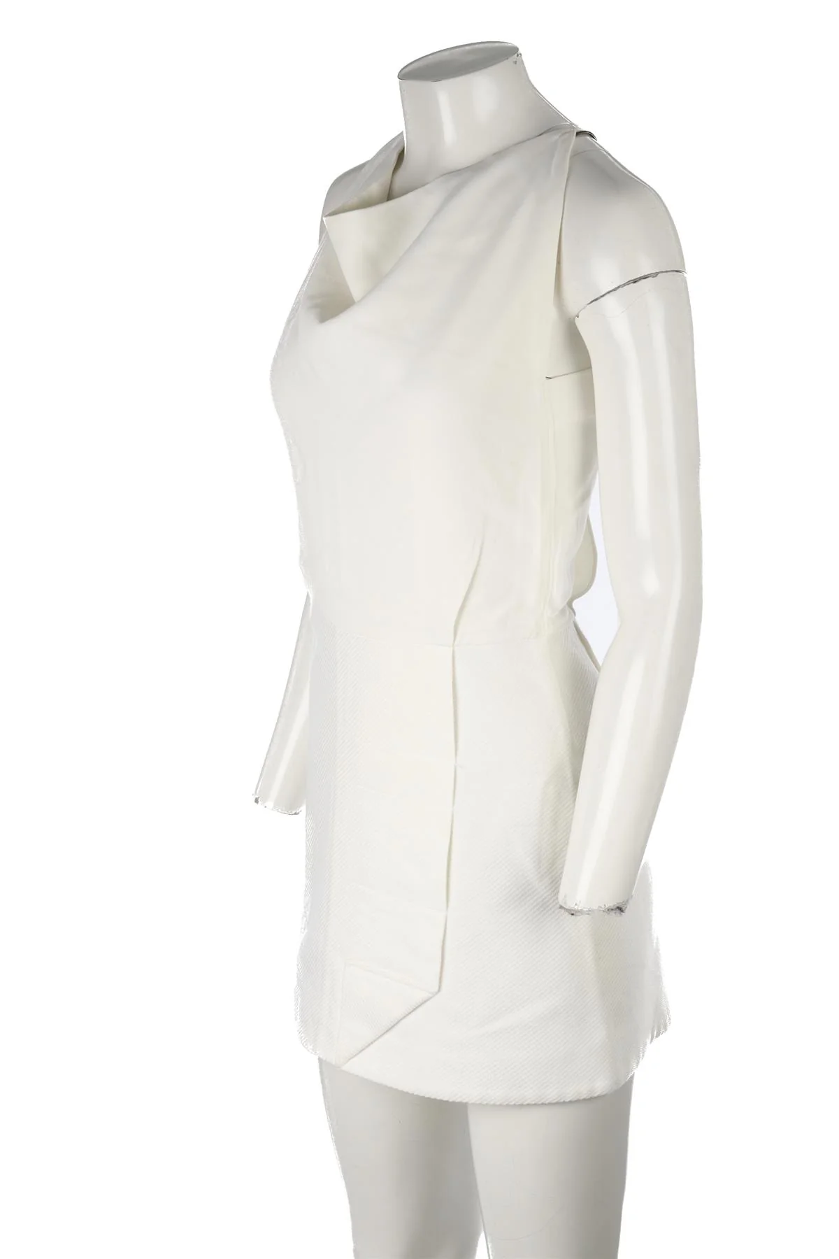 ROLAND MOURET IVORY CREPE MINI DRESS UK 6 - Image 3