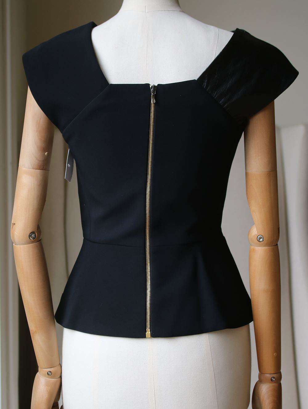 ROLAND MOURET LEATHER AND JERSEY TOP UK 8 - Image 3