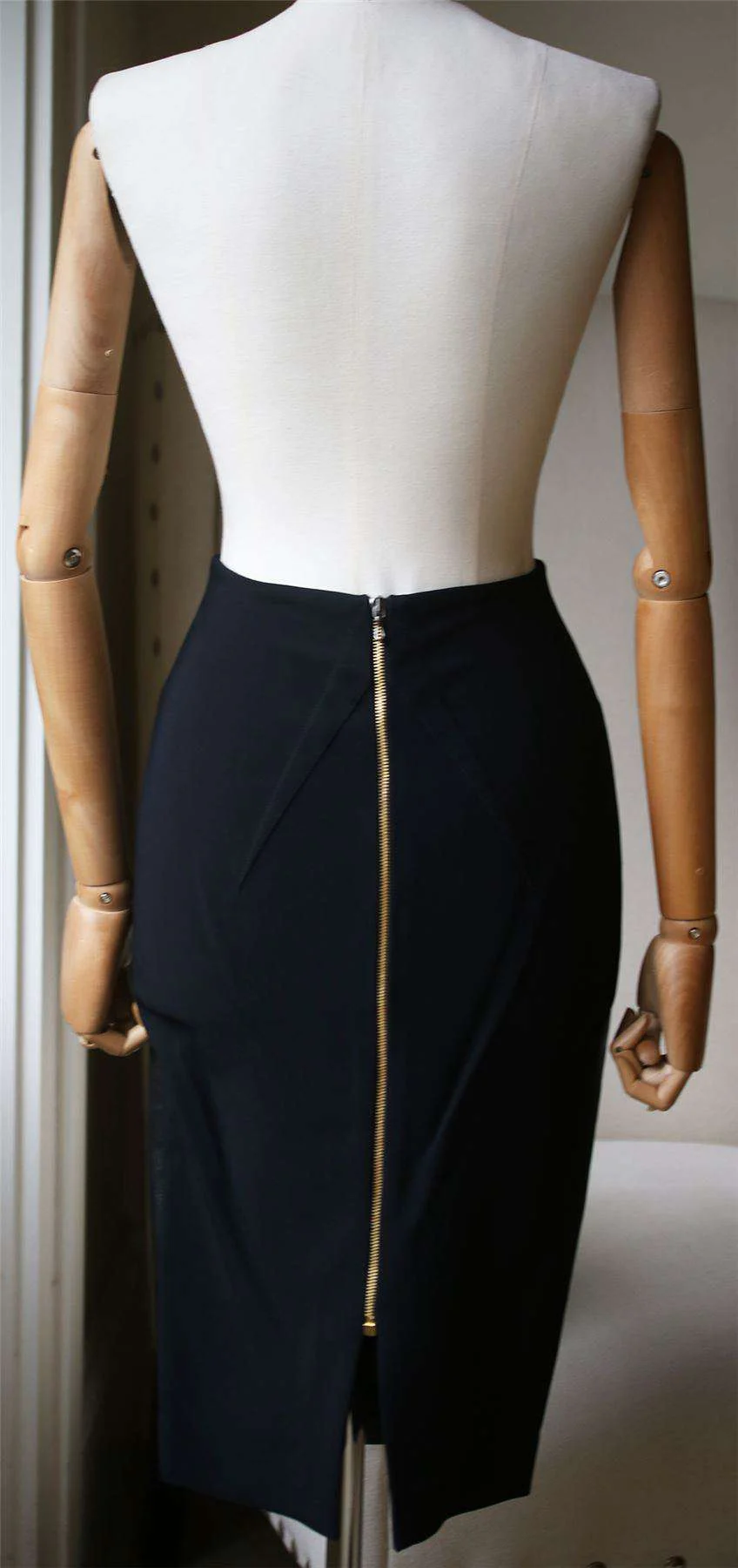 ROLAND MOURET LYNX LEATHER AND JERSEY PENCIL SKIRT UK 8 - Image 4