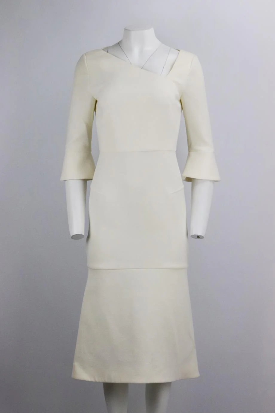 ROLAND MOURET STRETCH WOOL MIDI DRESS UK 10 - Image 2