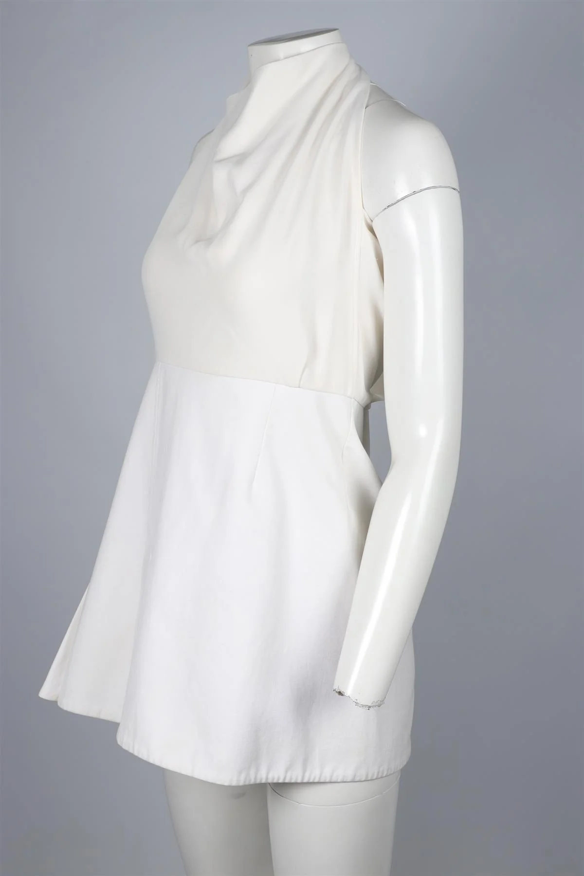 ROLAND MOURET WHITE COTTON MINI DRESS UK 12 - Image 3