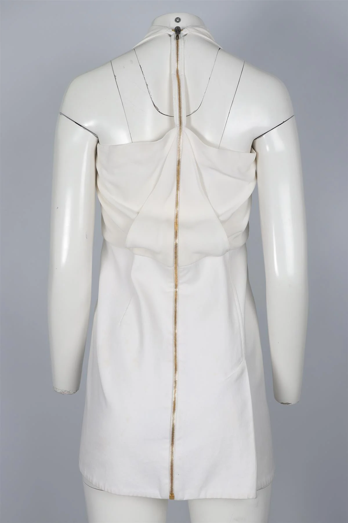 ROLAND MOURET WHITE COTTON MINI DRESS UK 12 - Image 4